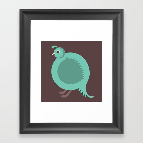 Letter Q // Animal Alphabet // Quail Monogram Framed Art Print