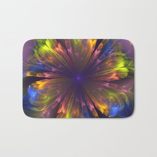 Dream flower, fantasy fractal abstract Bath Mat