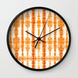 Tangerine Tiki Shibori Wall Clock