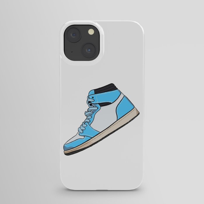Blue and white high top sneaker iPhone Case