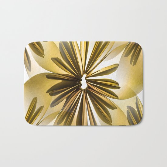 Retro Shiny Flowers Bath Mat