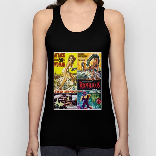 50s Sci-Fi Movie Poster Collage #9 Unisex Tank Top