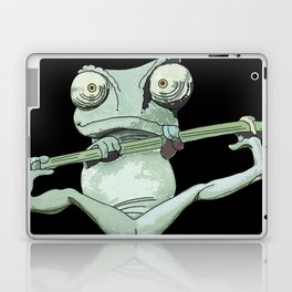 Funny Frog Hanging in There Laptop Skin