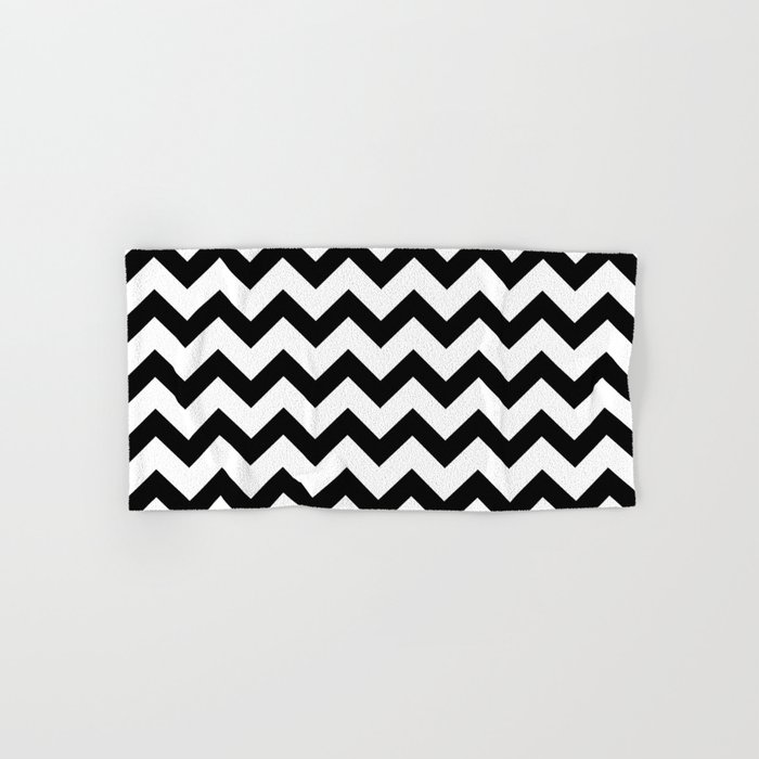Chevron Black White Pattern Hand Bath Towel