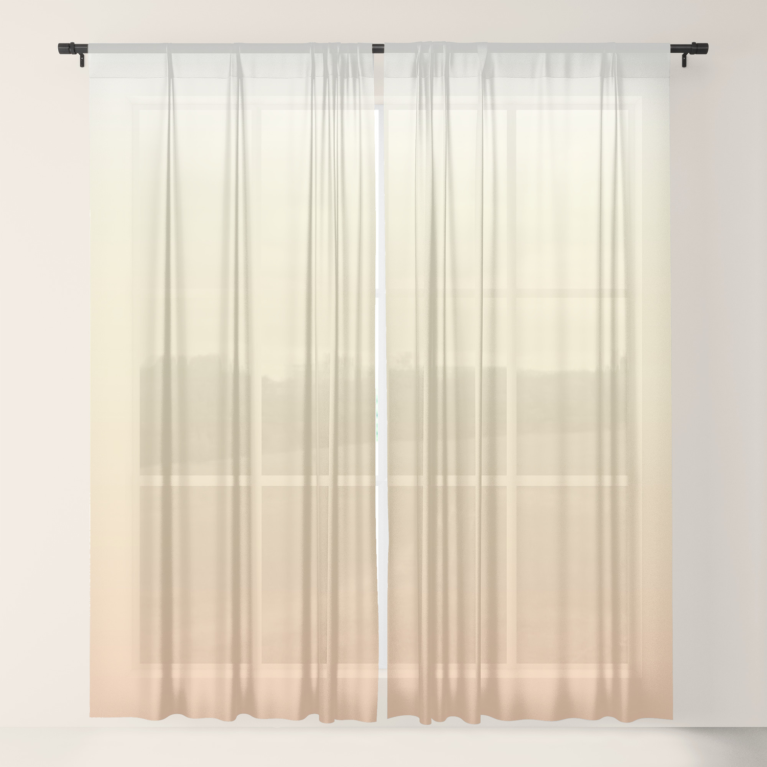 White Yellow Coral Gradient Ombre Sheer Curtain By Luciena