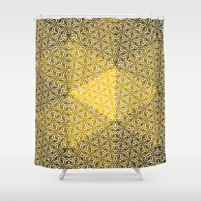 Yellow Triangles  Shower Curtain