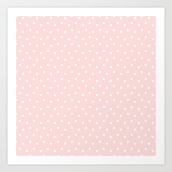 Valentine Pastel Pink White Heart Art Print