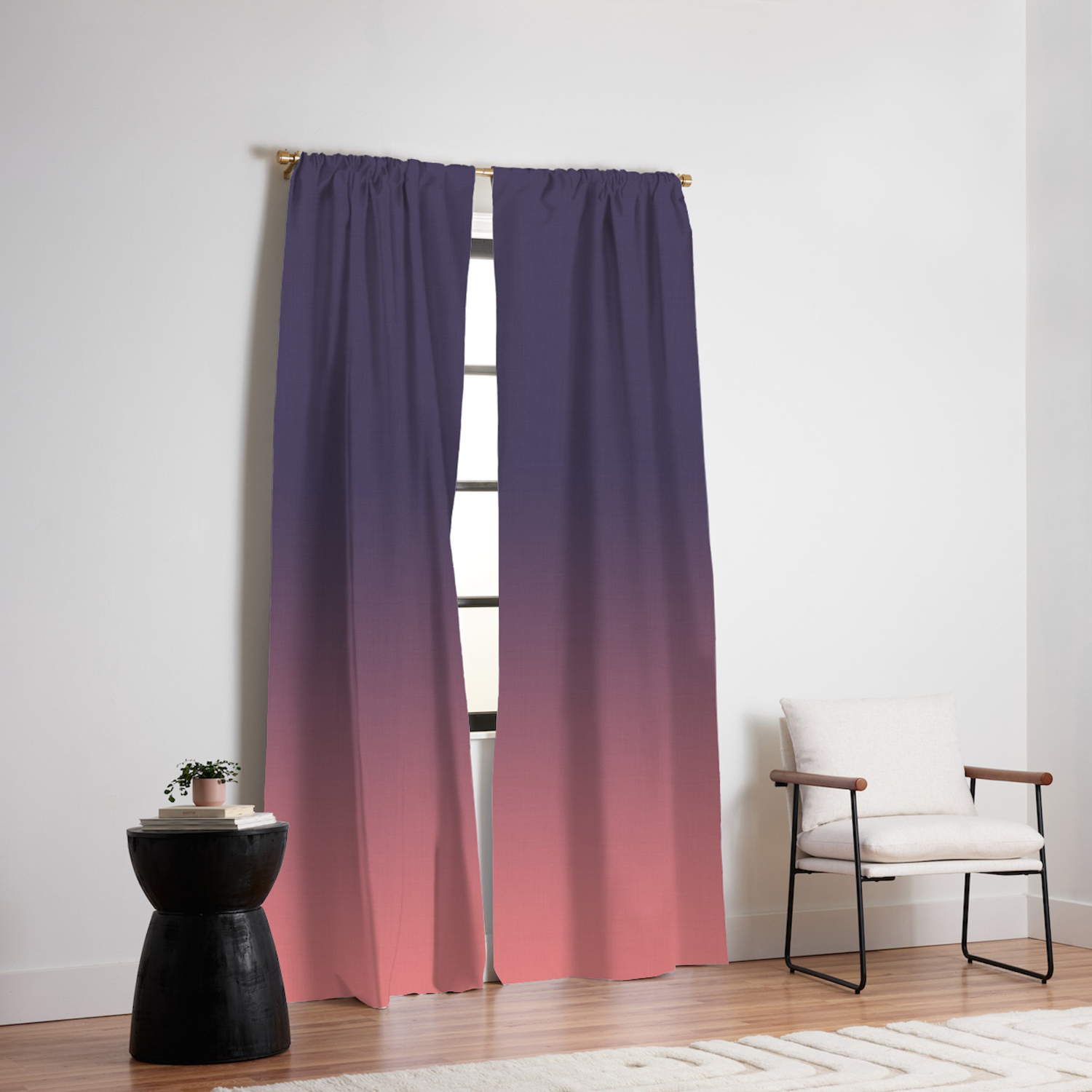 Ombre Background Color Contrast Blackout Curtain By Inklola