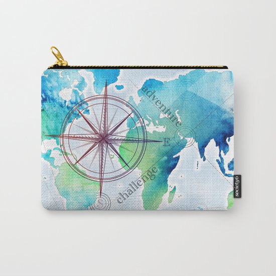 Watercolor map Carry-All Pouch