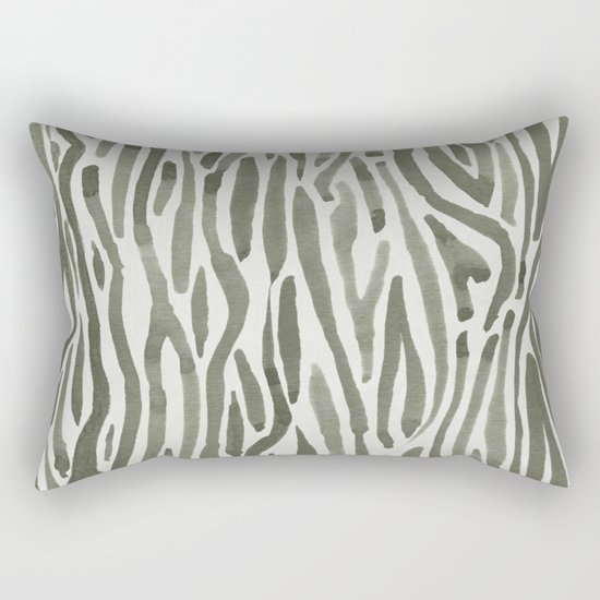 Simply Bonsai Lines in Green Tea and Lunar Gray Rectangular Pillow