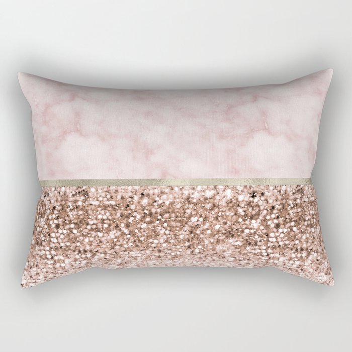 Warm chromatic - pink marble Rectangular Pillow