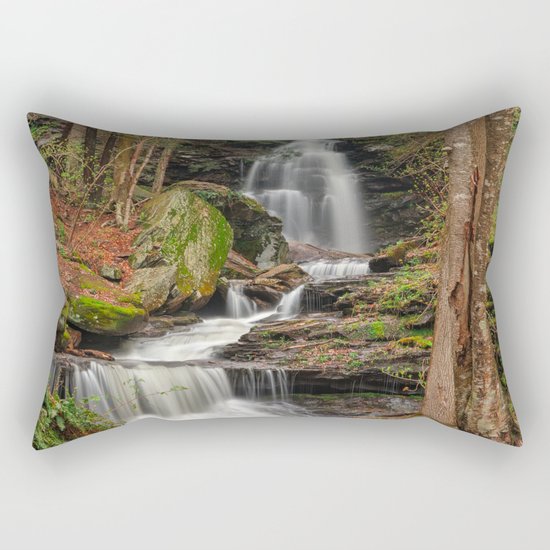 Ricketts Glen Waterfall Layers Rectangular Pillow