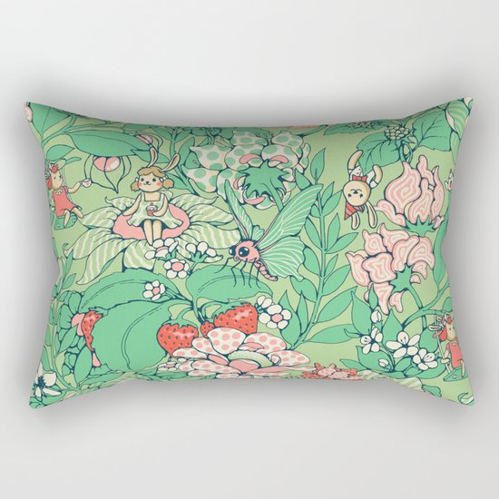 Garden party - sage tea version Rectangular Pillow