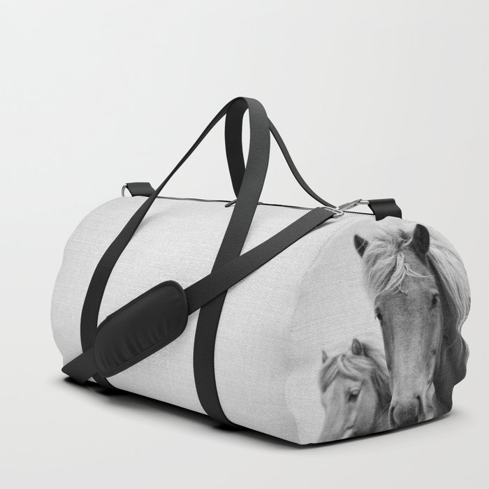 Horses - Black & White Duffle Bag