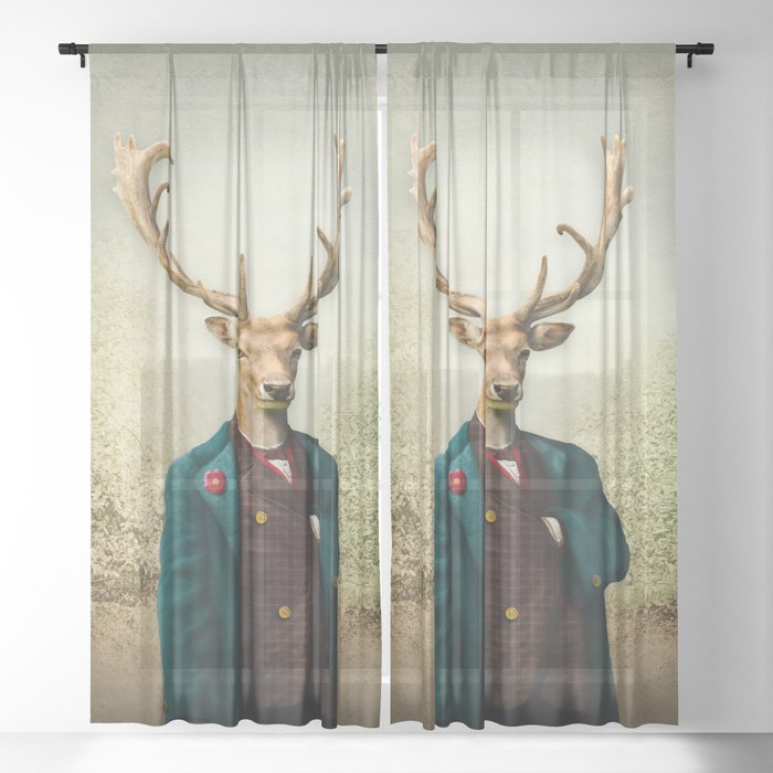 Lord Staghorne in the wood Sheer Curtain