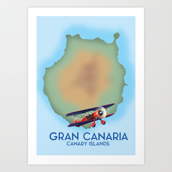 Gran Canaria canary island, travel poster Art Print