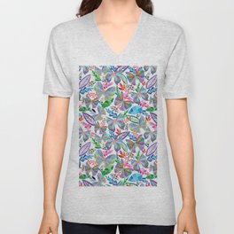 Butterfly Paradise - Colorful V Neck T Shirt