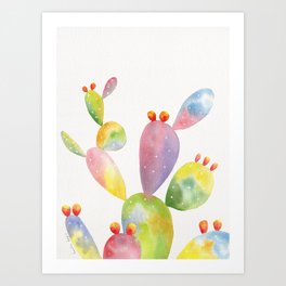 Colorful Prickly Cactus 3 Art Print