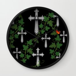 Ivy and crosses Wall Clock