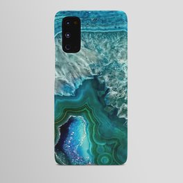 Aqua turquoise agate mineral gem stone Android Case
