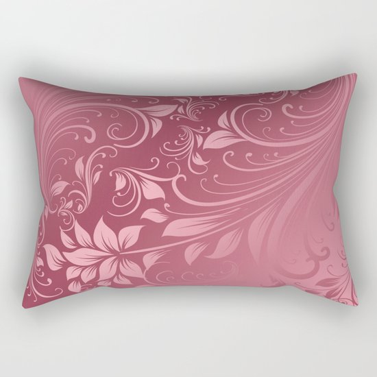 Rose quartz swirls leaves Rectangular Pillow