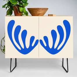Blue Matisse Cutout Abstract Shape Credenza