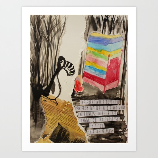 The Princess meets The Great Auk Art Print