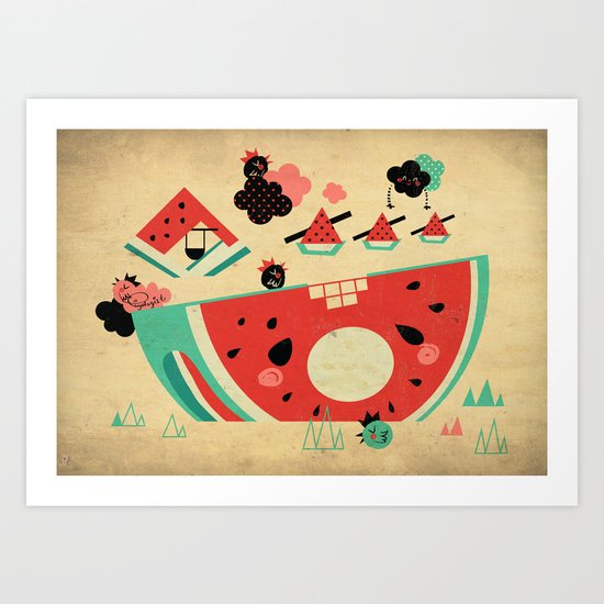 Watermelon Playground Art Print