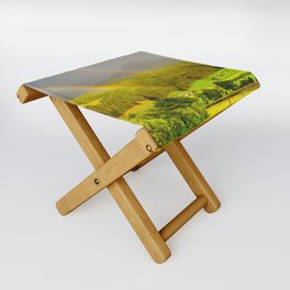 Rainbow in the mountains Folding Stool