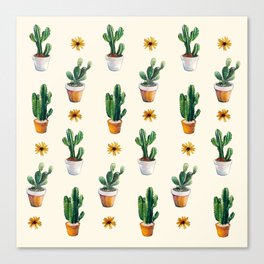 Cacti & Sunflowers Canvas Print