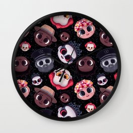 Creepy Cute Horror Pattern - Modern Age Wall Clock