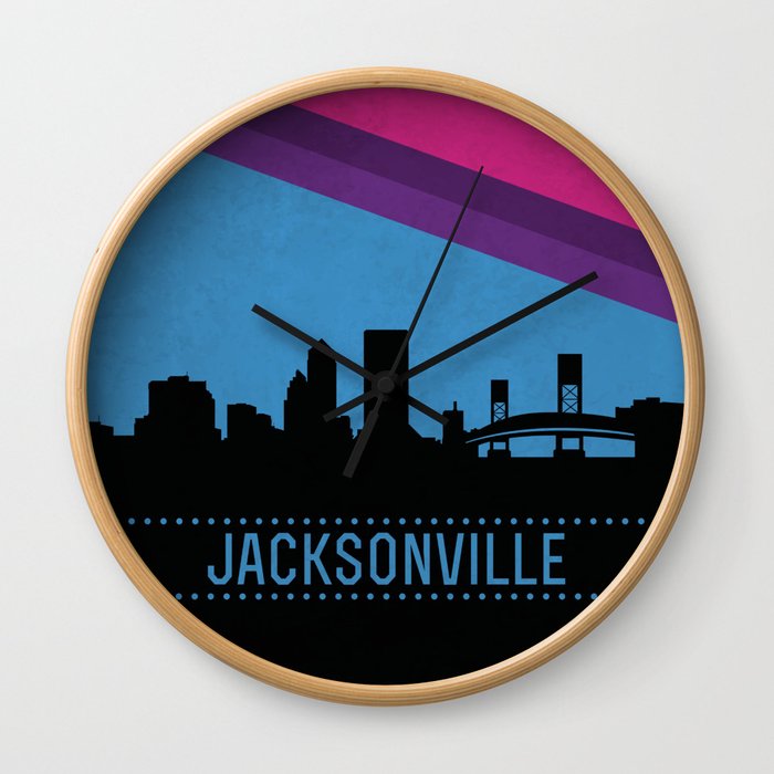 Jacksonville Skyline Wall Clock