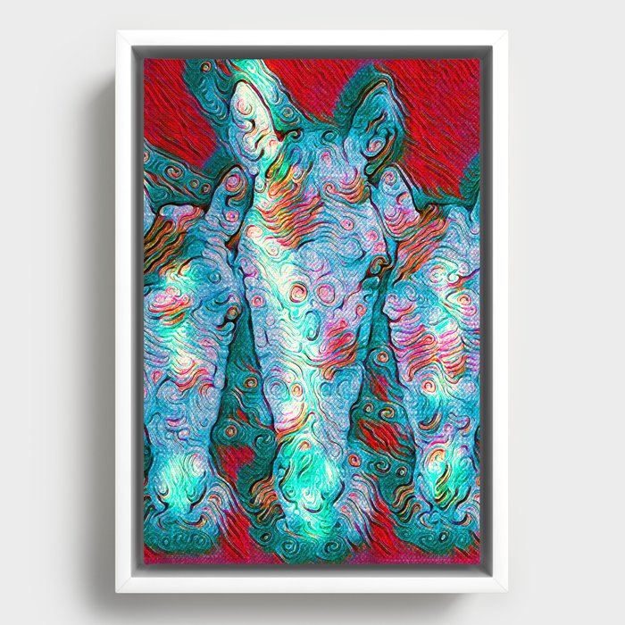Horse Heads Abstract Treat Framed Canvas