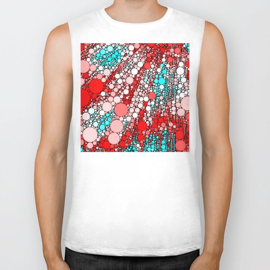 Bubble shower,red,aqua Biker Tank