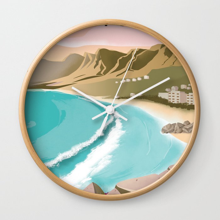 Cape Town Vintage Travel Poster Enhanced Matte Paper Perfect For Your Wall Sizes Inches Wall Clock By Caravanstudiodesign Society6