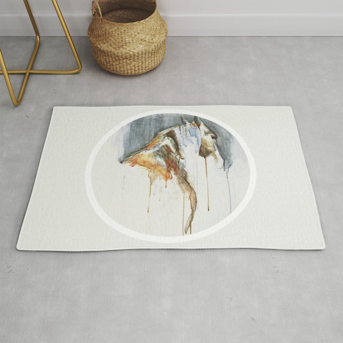 Equine Nude 1a - Horse Watercolor Painting Rug