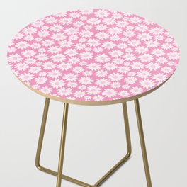 Pink Daisy flowers pattern. Digital Illustration background Side Table