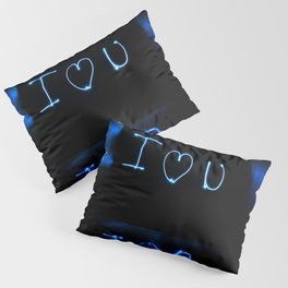 I Love You Reflex I Heart U Black And Blue Picture Handmade Write Pillow Sham