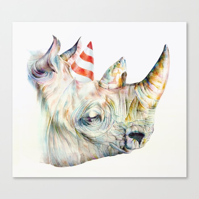 Rhino's Party Canvas Print