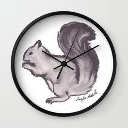 Charcoal Squirrel Wall Clock