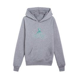 Octopus | Vintage Octopus | Tentacles | Teal Green and White | Kids Pullover Hoodies