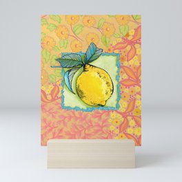 Lemon-Yellow Patterns Mini Art Print
