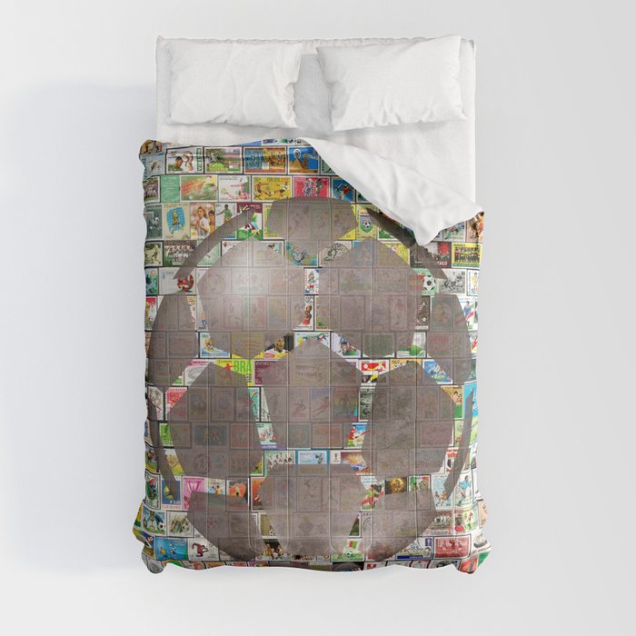 Soccer Ball on Philately Comforter