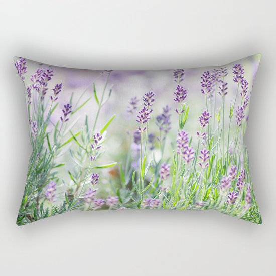 Lavender in summer garden Rectangular Pillow