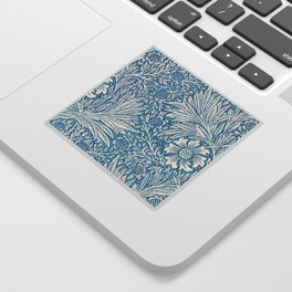  William Morris Blue Marigold Floral Pattern Vintage Victorian Botanical Design Sticker