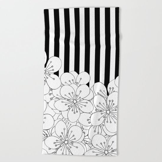 Cherry Blossom Stripes - In Memory of Mackenzie Beach Towel