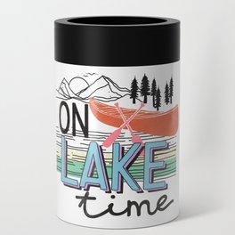 On Lake Time Retro Vintage Boat Can Cooler