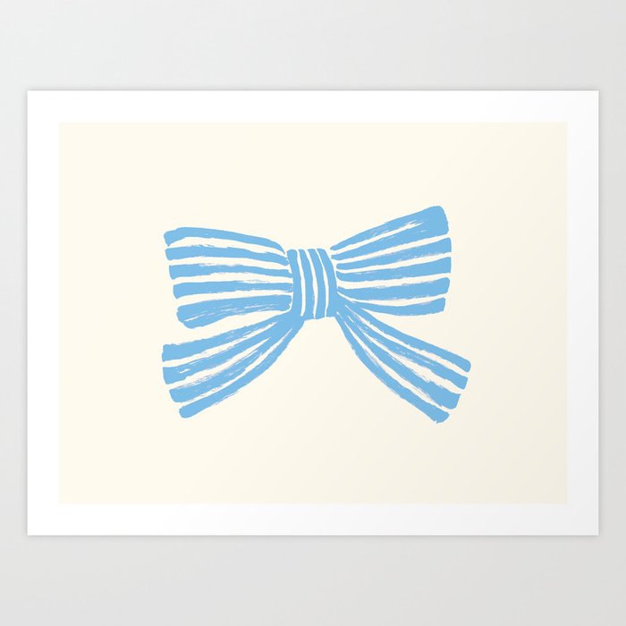 Blue Stripe Bow Ribbon  Art Print
