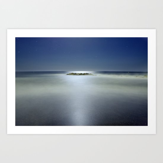"The rock island under de moonlight" Art Print