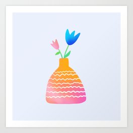 Rainbow Flower Vase Art Print
